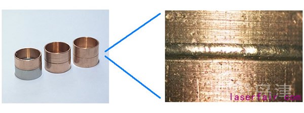 今回開発した青色半導(dǎo)體レーザー光源により溶接を行った純銅のサンプル