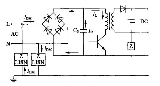 圖3差模輸入傳導(dǎo)噪聲電原理圖